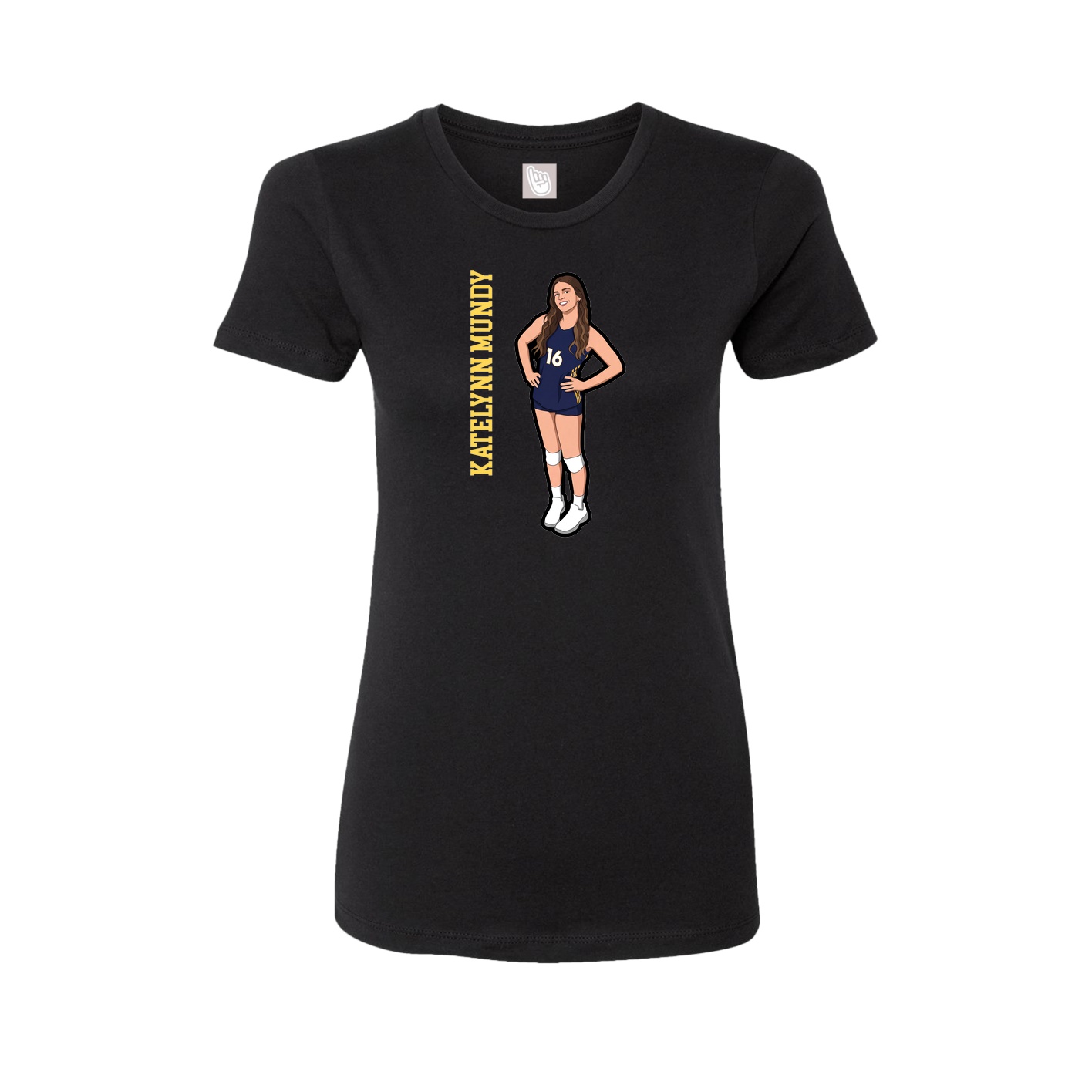 Fitted Women's Tee — Name Vertical in Black
