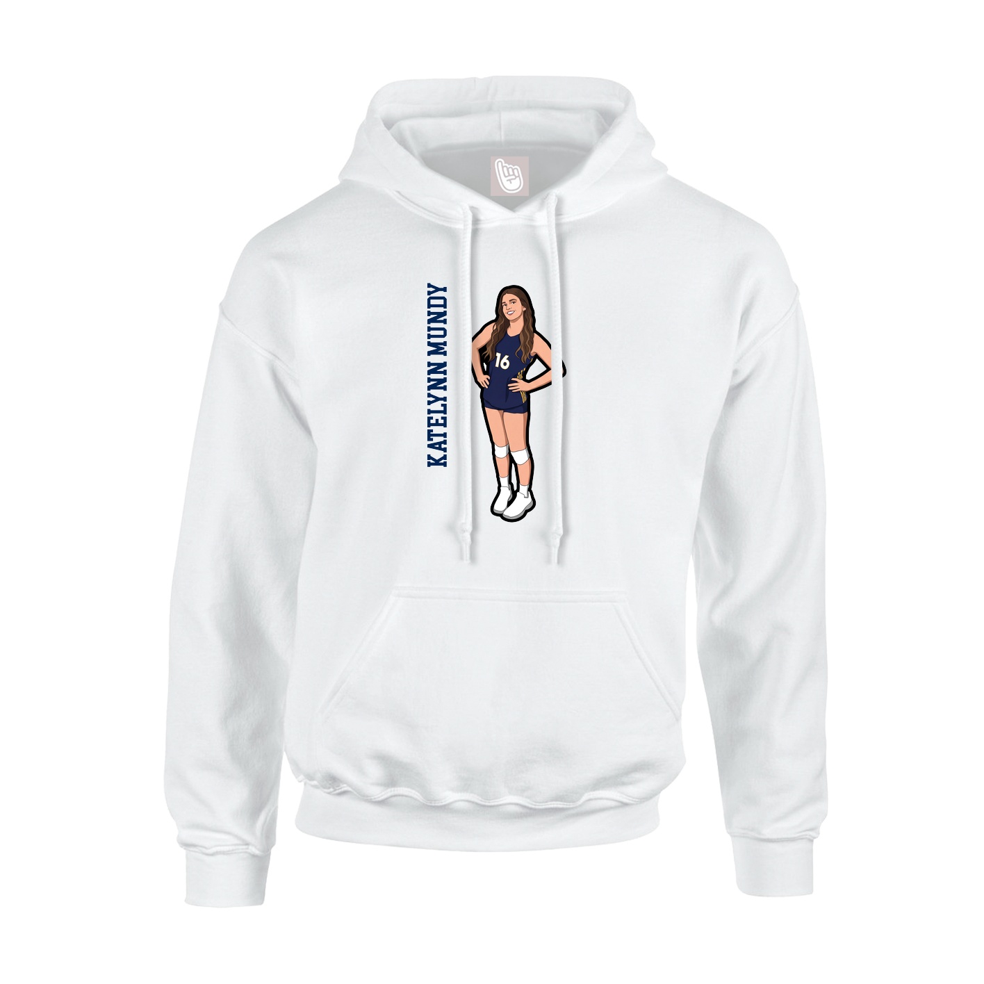 Youth Hoodie — Name Vertical in White