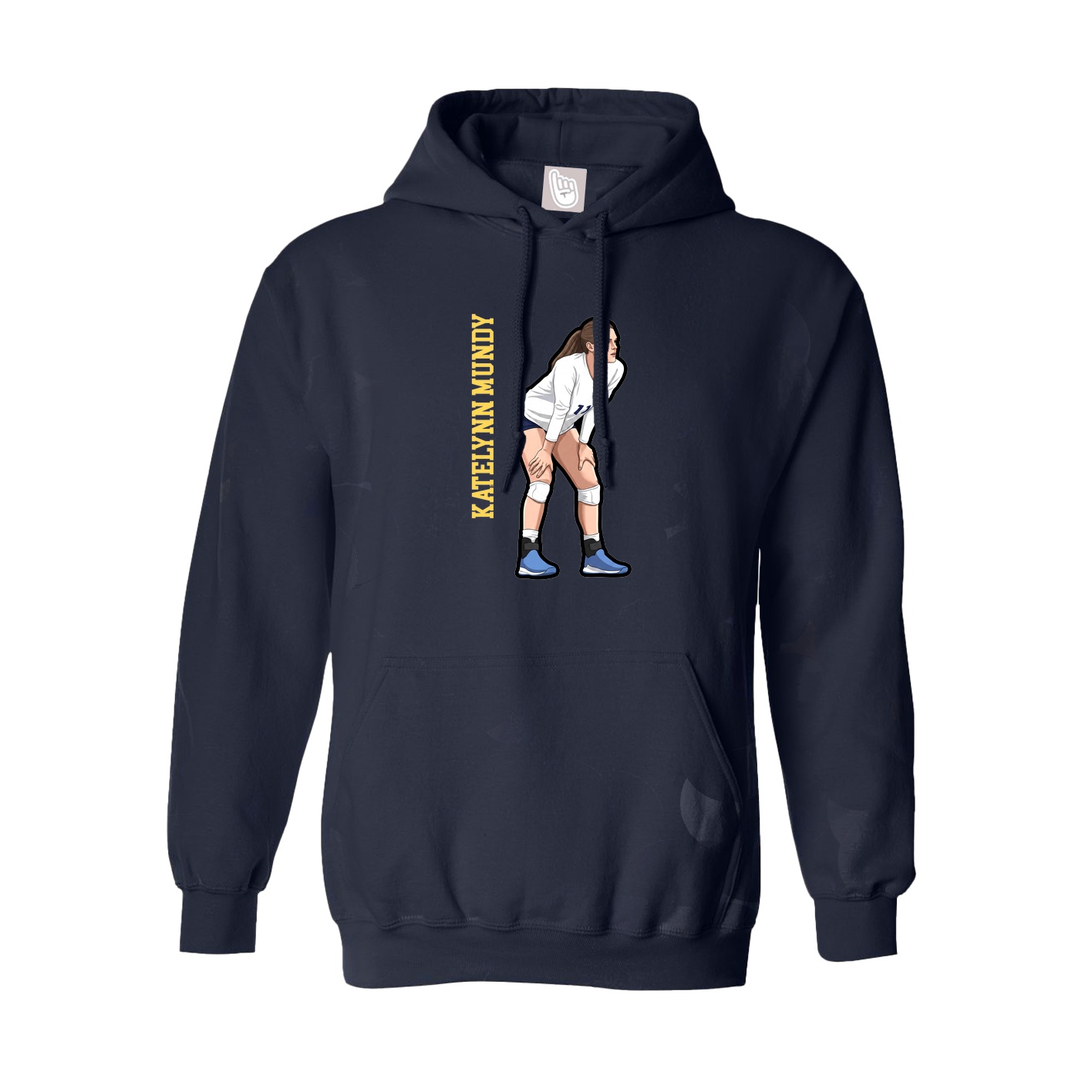 Youth Hoodie — Name Vertical in Navy