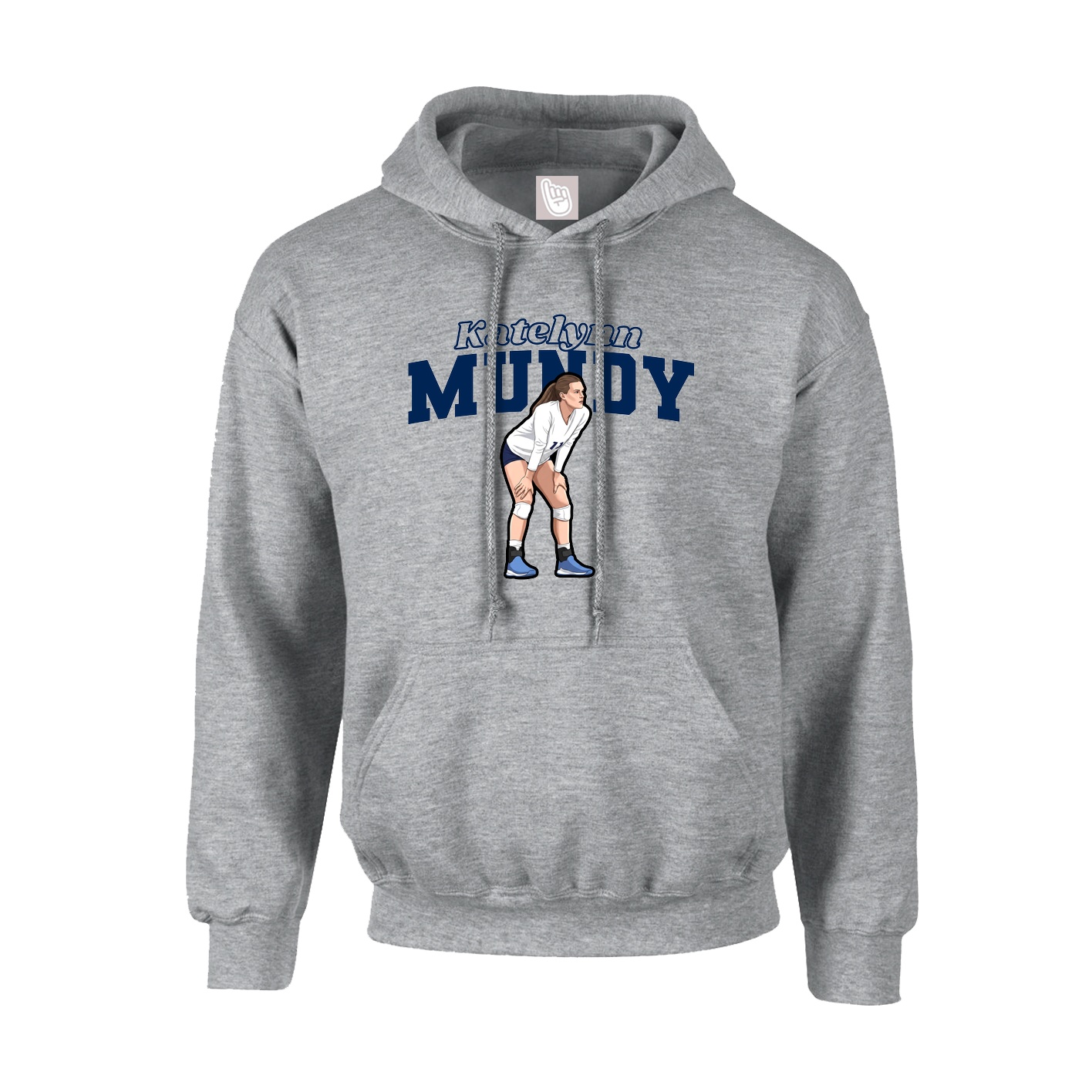 Youth Hoodie — Name Arch in Grey