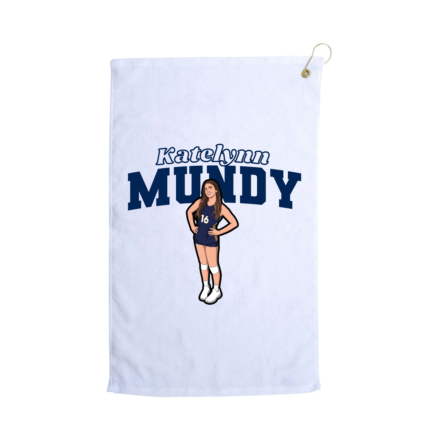 Golf Towel — Name Arch in White