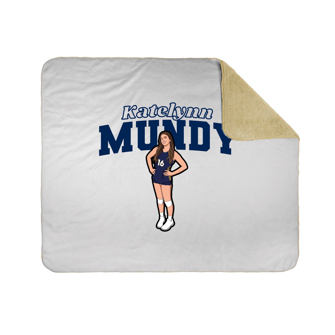 Throw Blanket — Name Arch in White