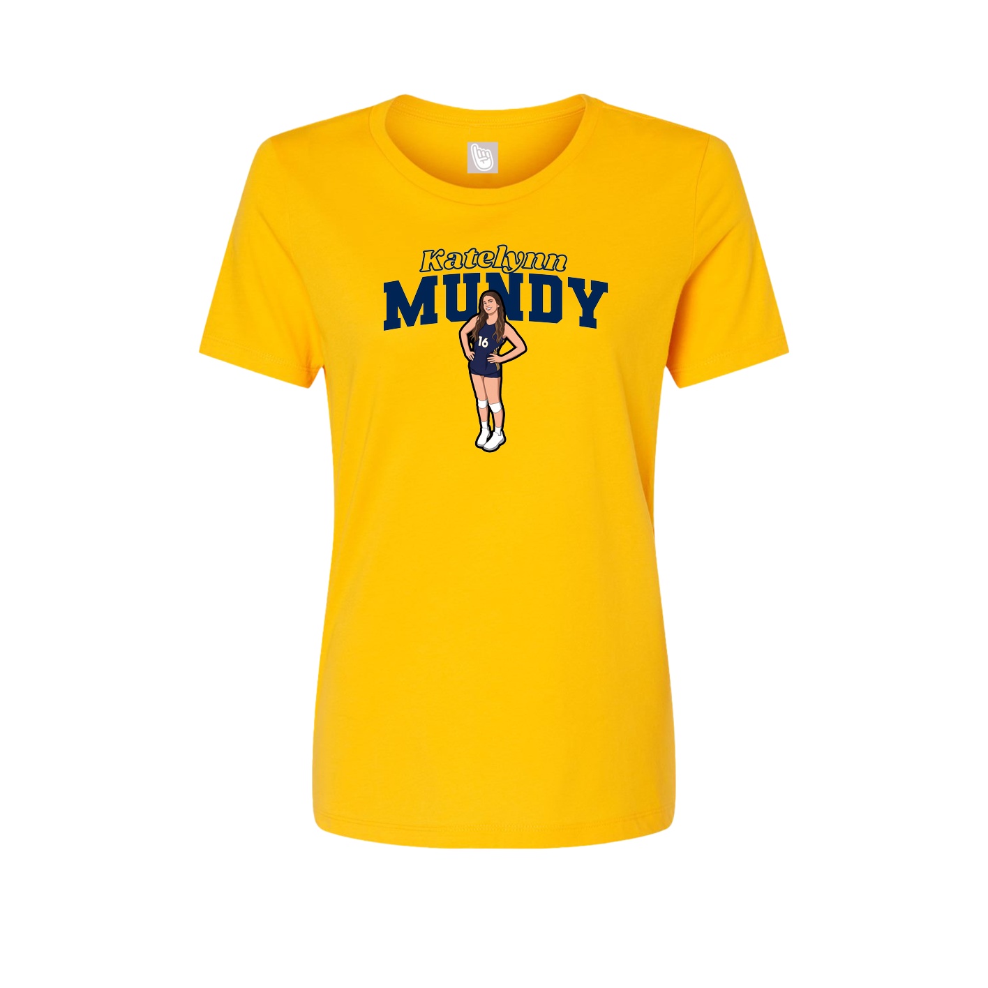 Fitted Women's Tee — Name Arch in Gold
