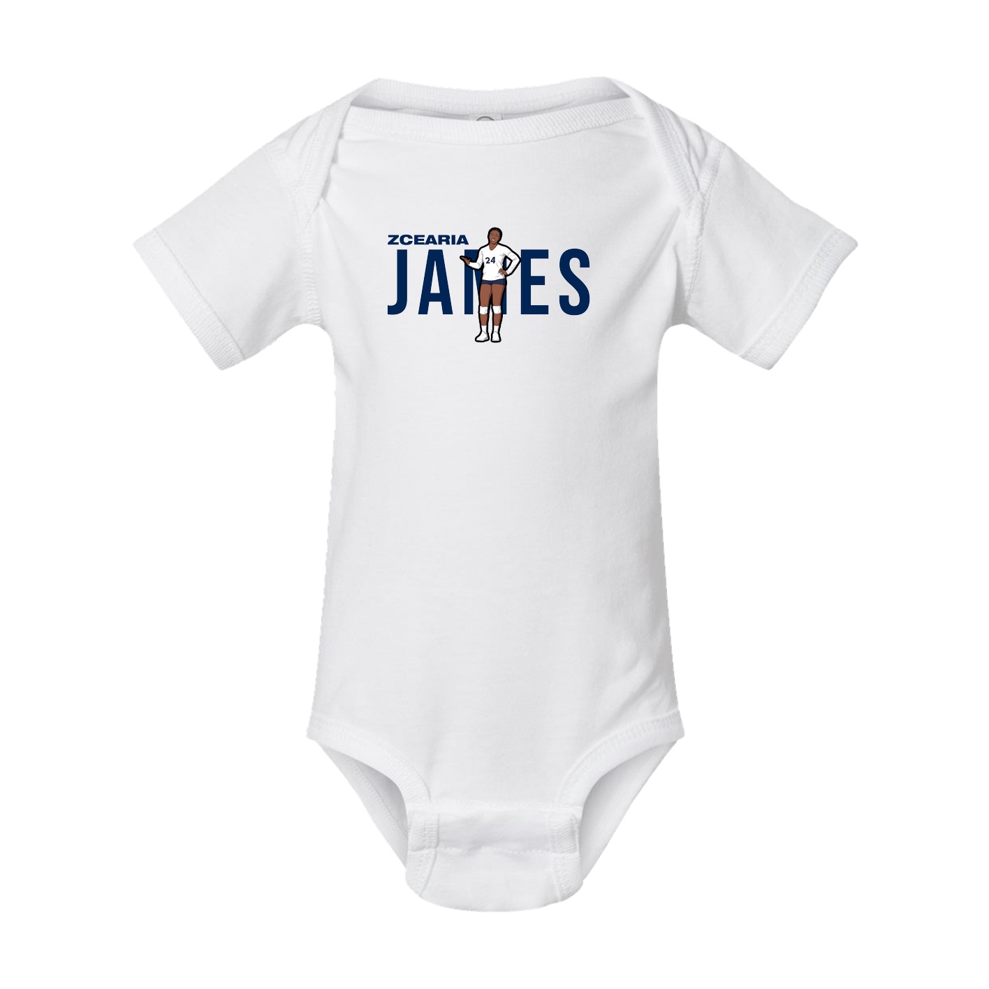 Baby Onesie — Player Name in White
