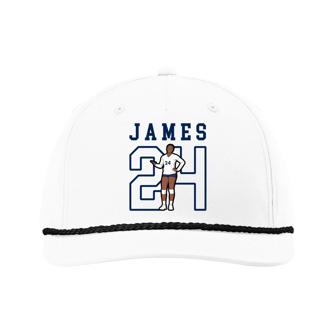 Five-Panel Classic Rope Cap — Shirsey in White