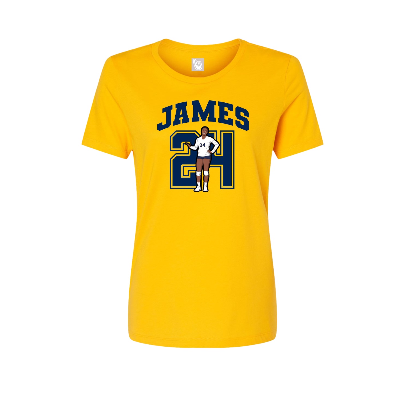 Fitted Women's Tee — Number in Gold