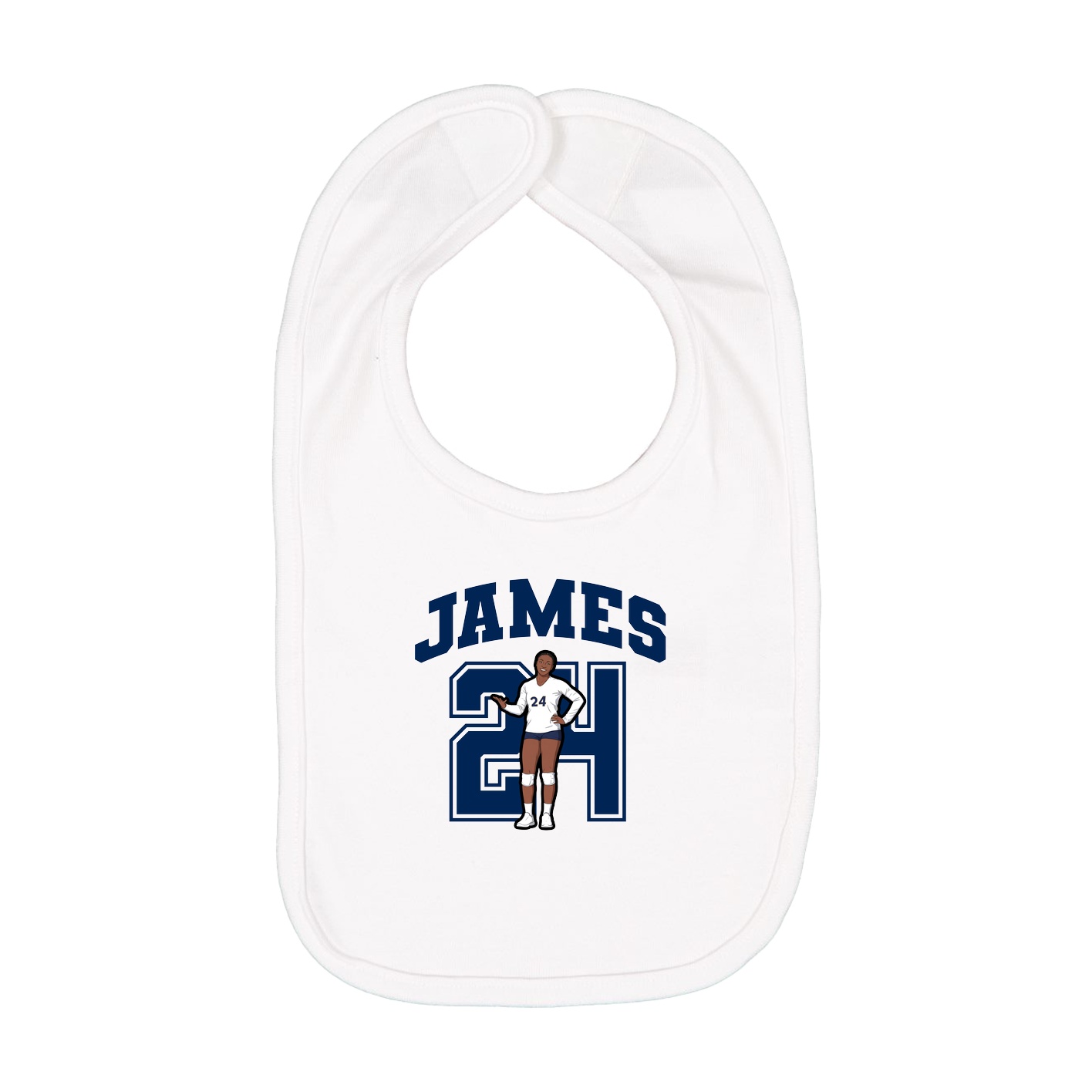 Infant Bib — Number in White
