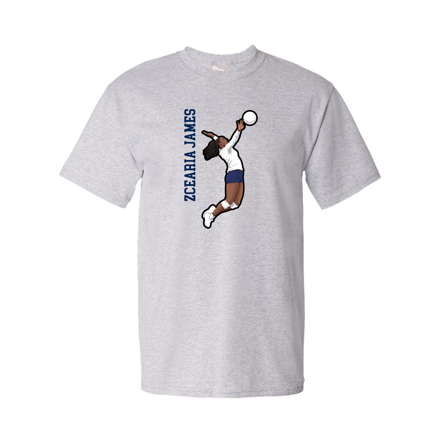 Tee — Name Vertical in Grey