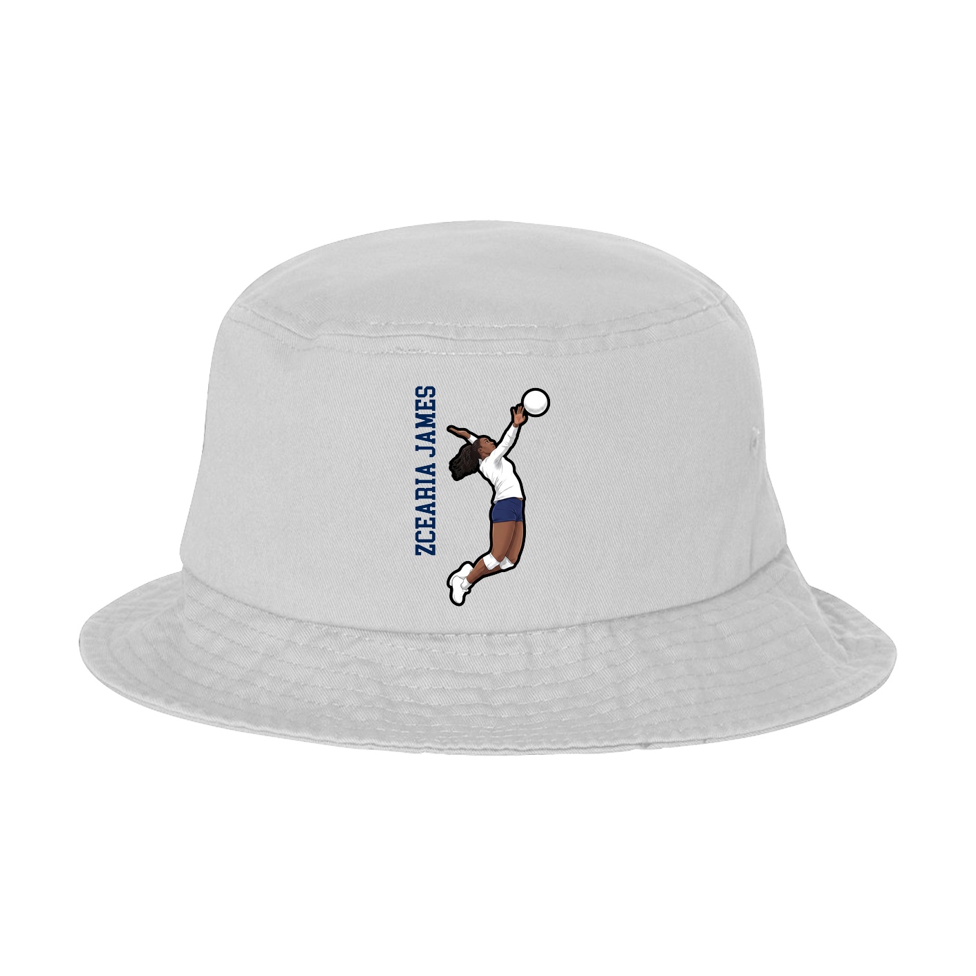 Bucket Cap — Name Vertical in White