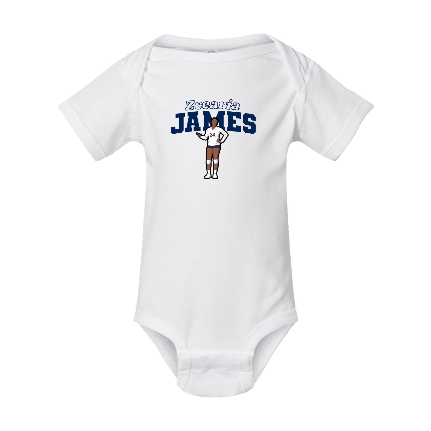 Baby Onesie — Name Arch in White