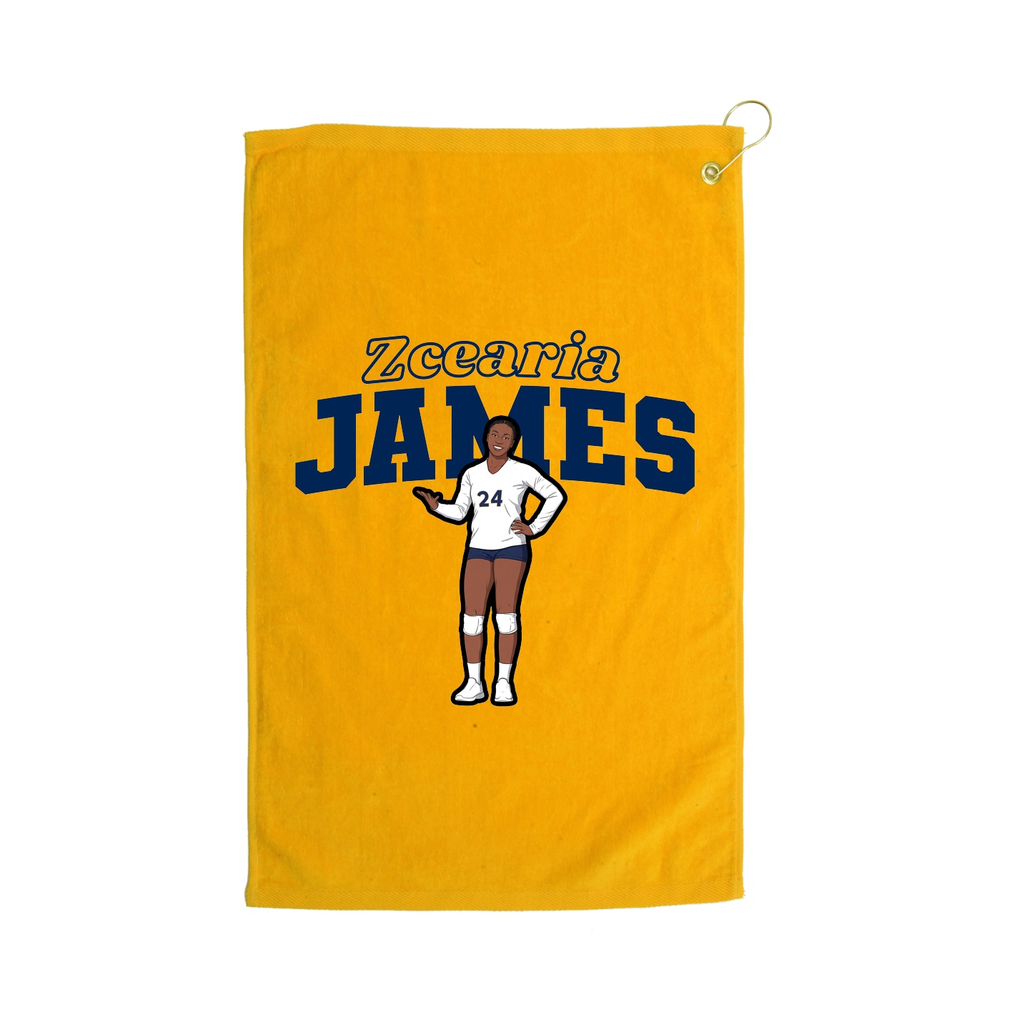 Golf Towel — Name Arch in Gold