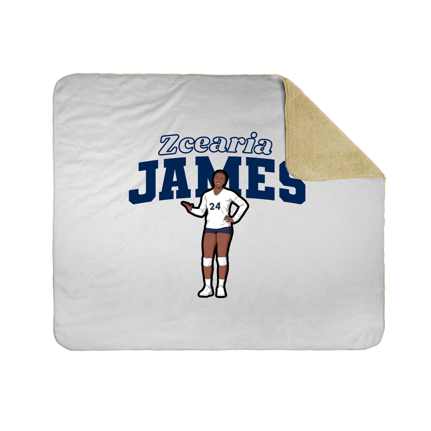 Throw Blanket — Name Arch in White