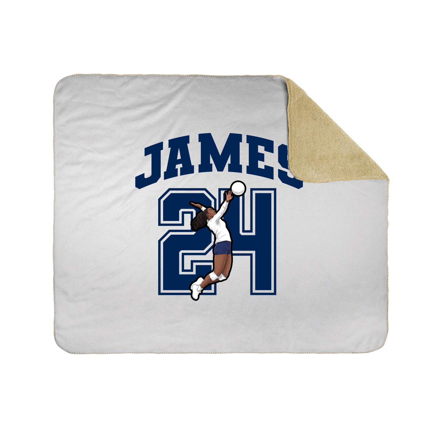 Throw Blanket — Number in White