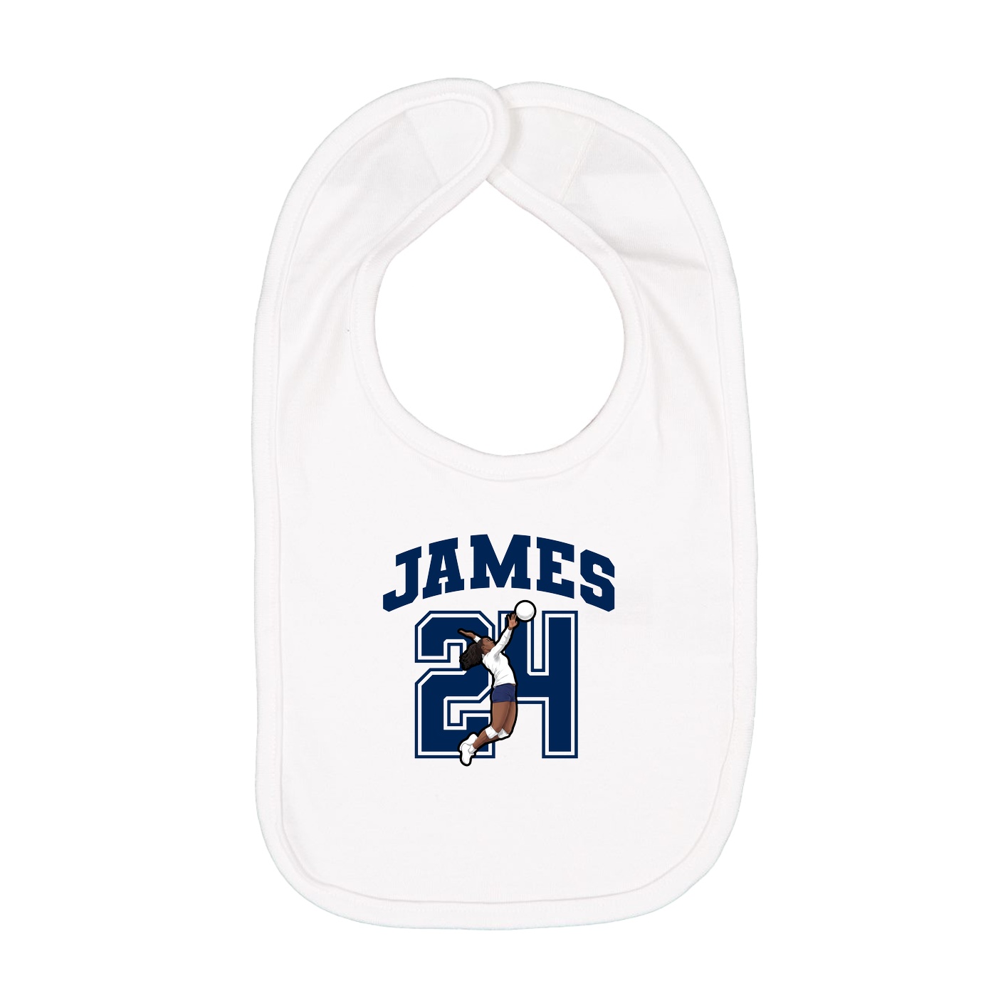 Infant Bib — Number in White