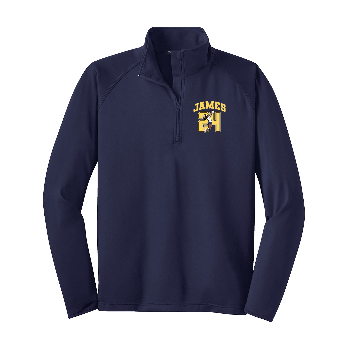 Q-Zip Pullover — Number in Navy