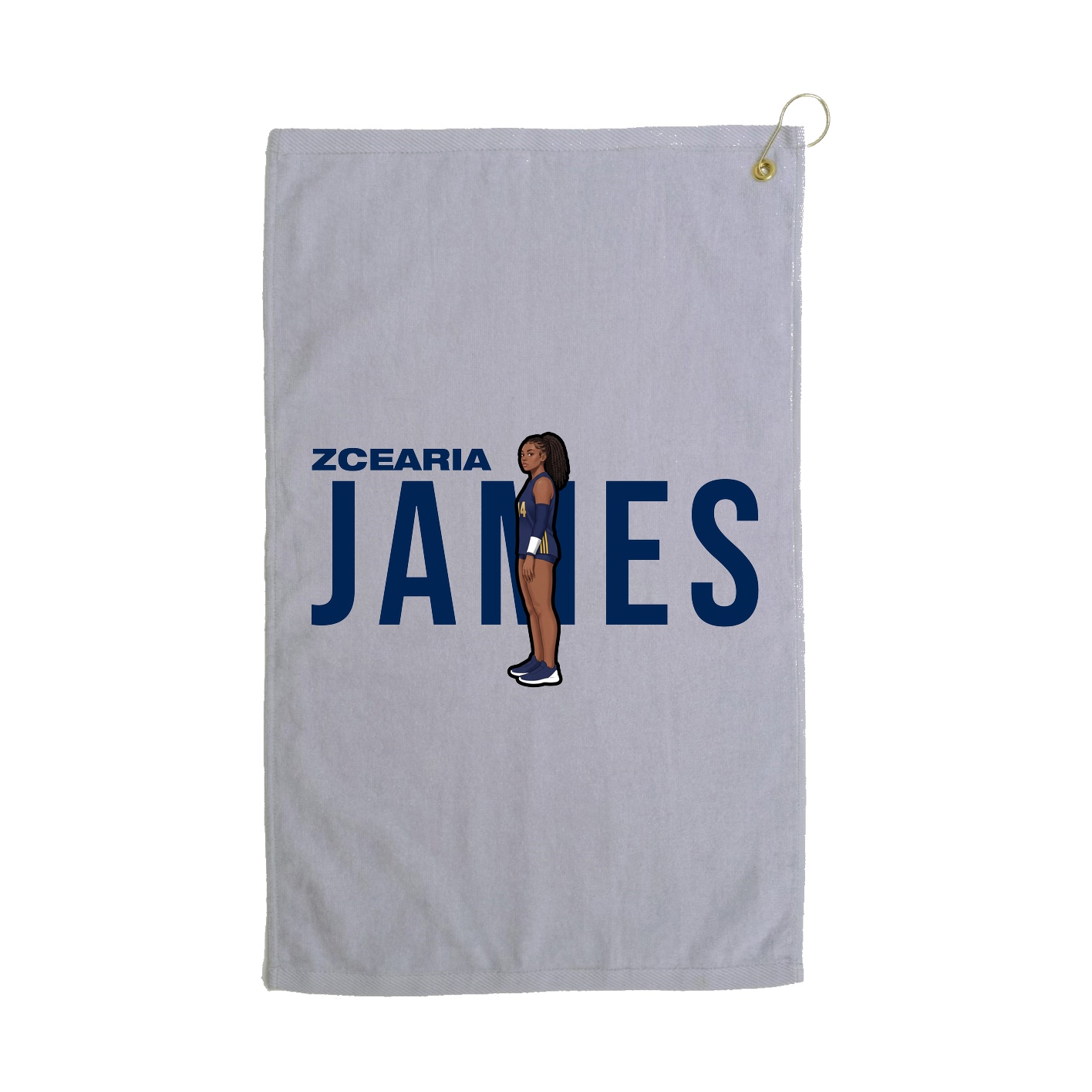 Golf Towel — Player Name in Grey