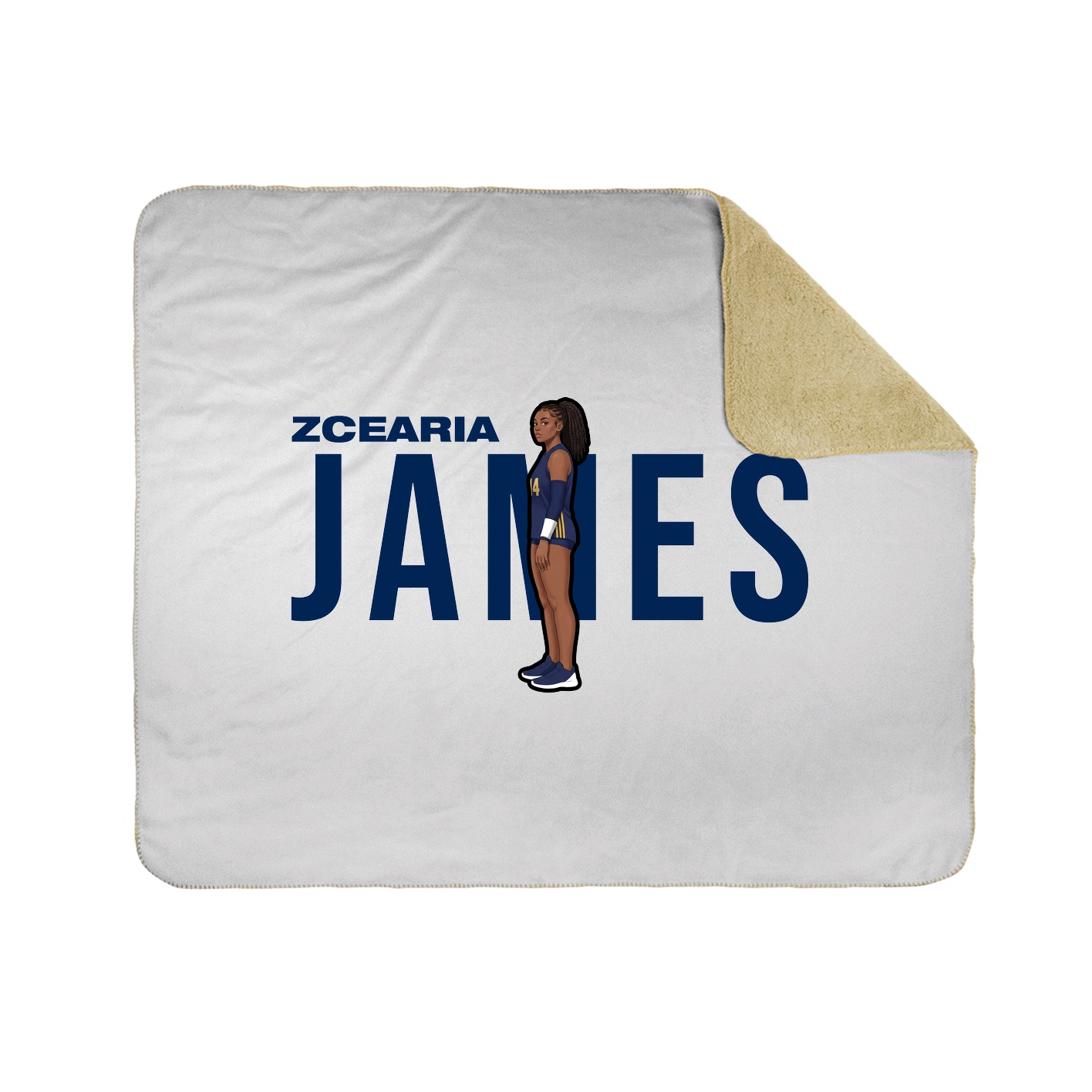 Throw Blanket — Player Name in White