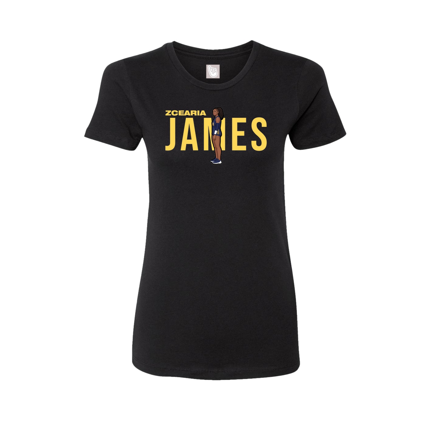 Fitted Women's Tee — Player Name in Black