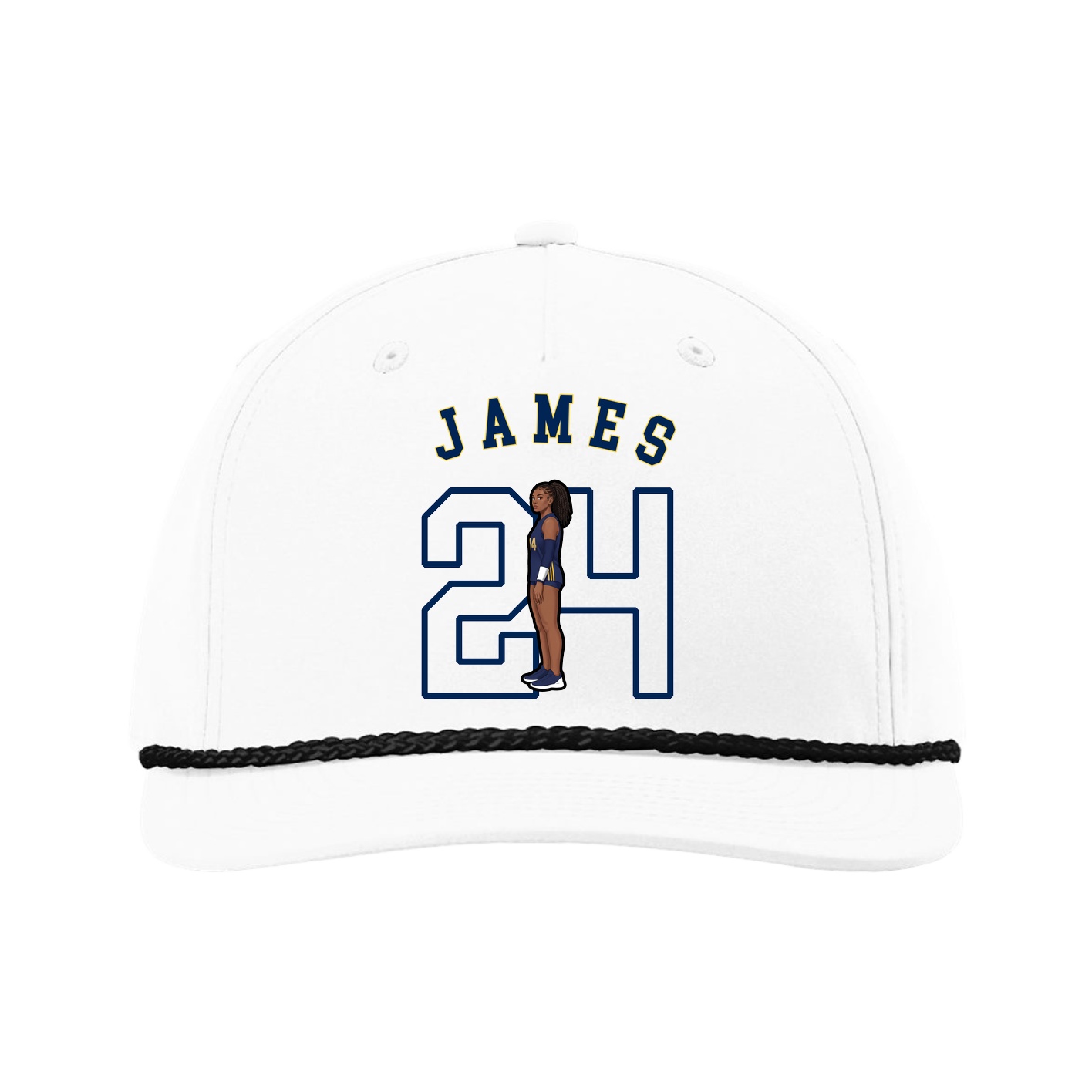 Five-Panel Classic Rope Cap — Shirsey Arch in White