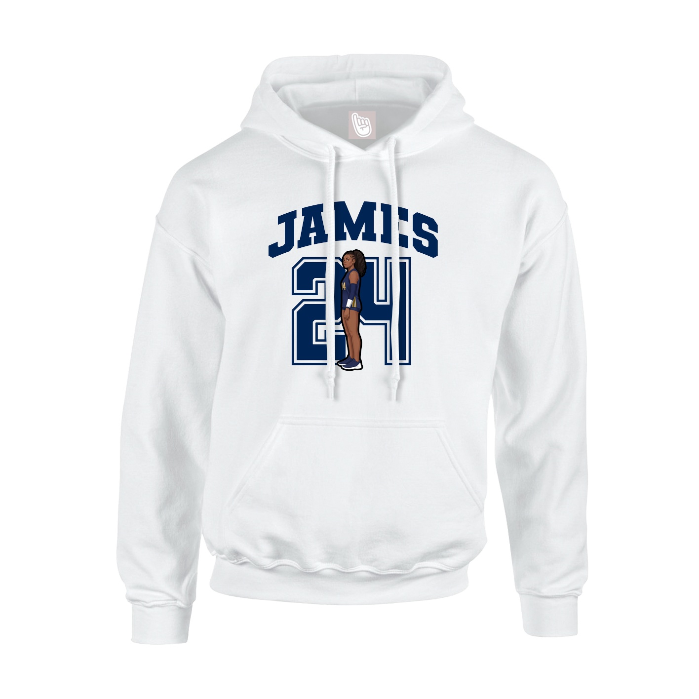 Youth Hoodie — Number in White