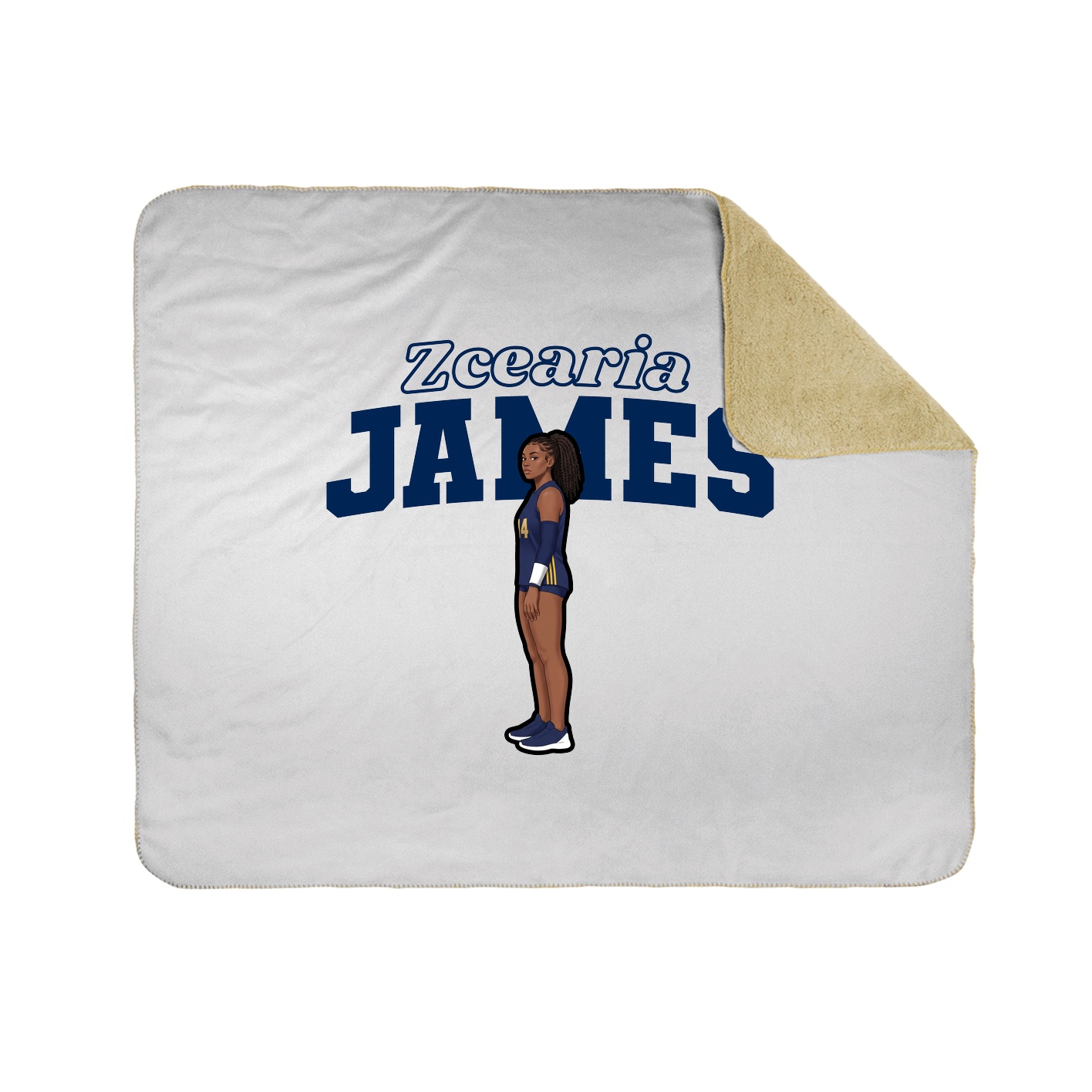 Throw Blanket — Name Arch in White