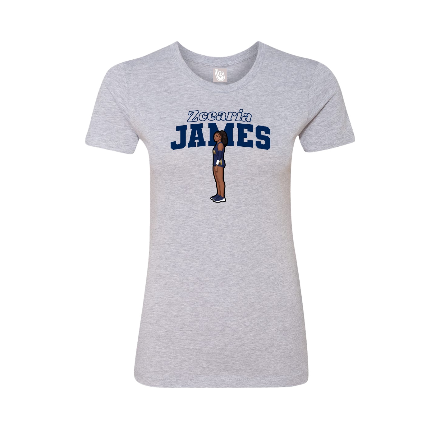 Fitted Women's Tee — Name Arch in Grey