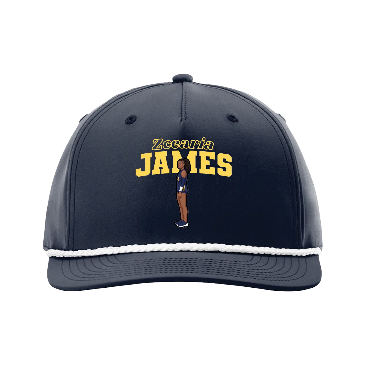 Five-Panel Classic Rope Cap — Name Arch in Navy