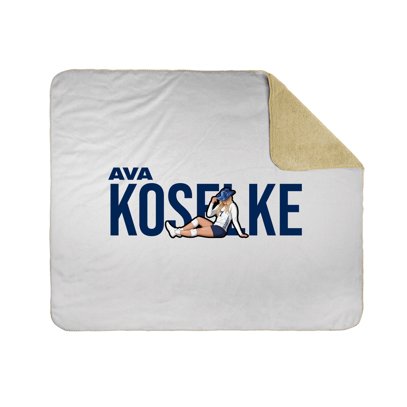 Throw Blanket — Player Name in White