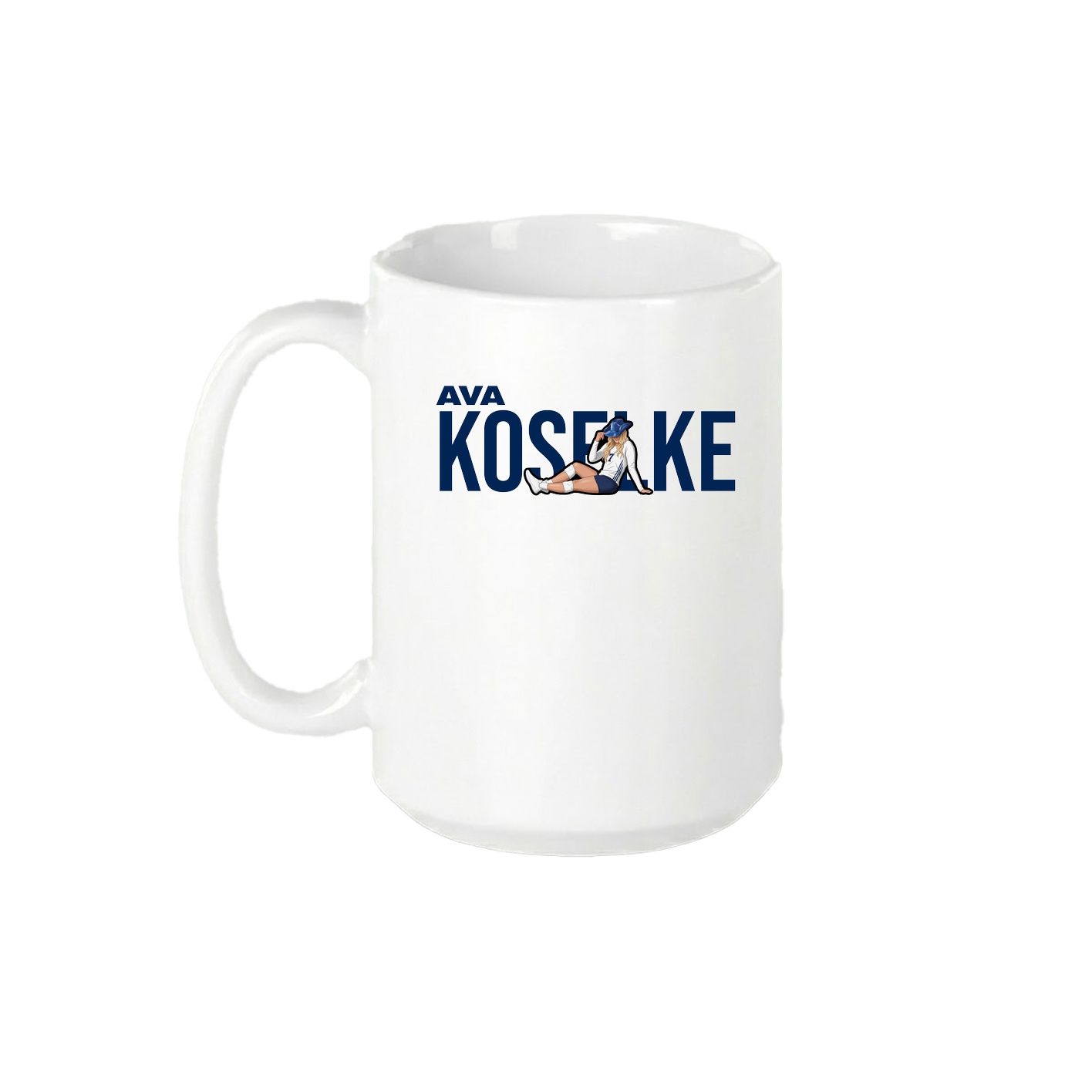 15oz Coffee Mug — Player Name in White
