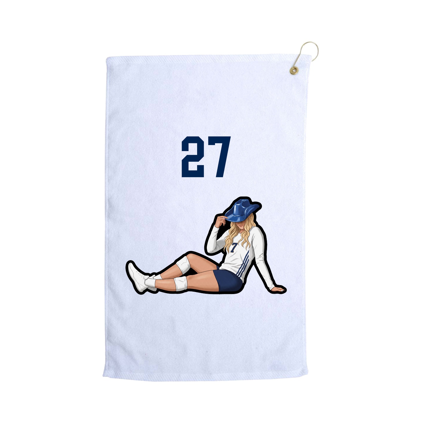 Golf Towel — Number Top in White