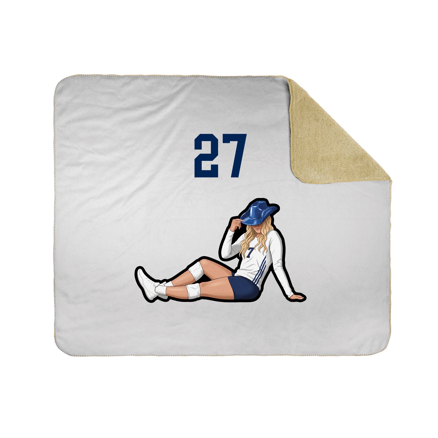 Throw Blanket — Number Top in White