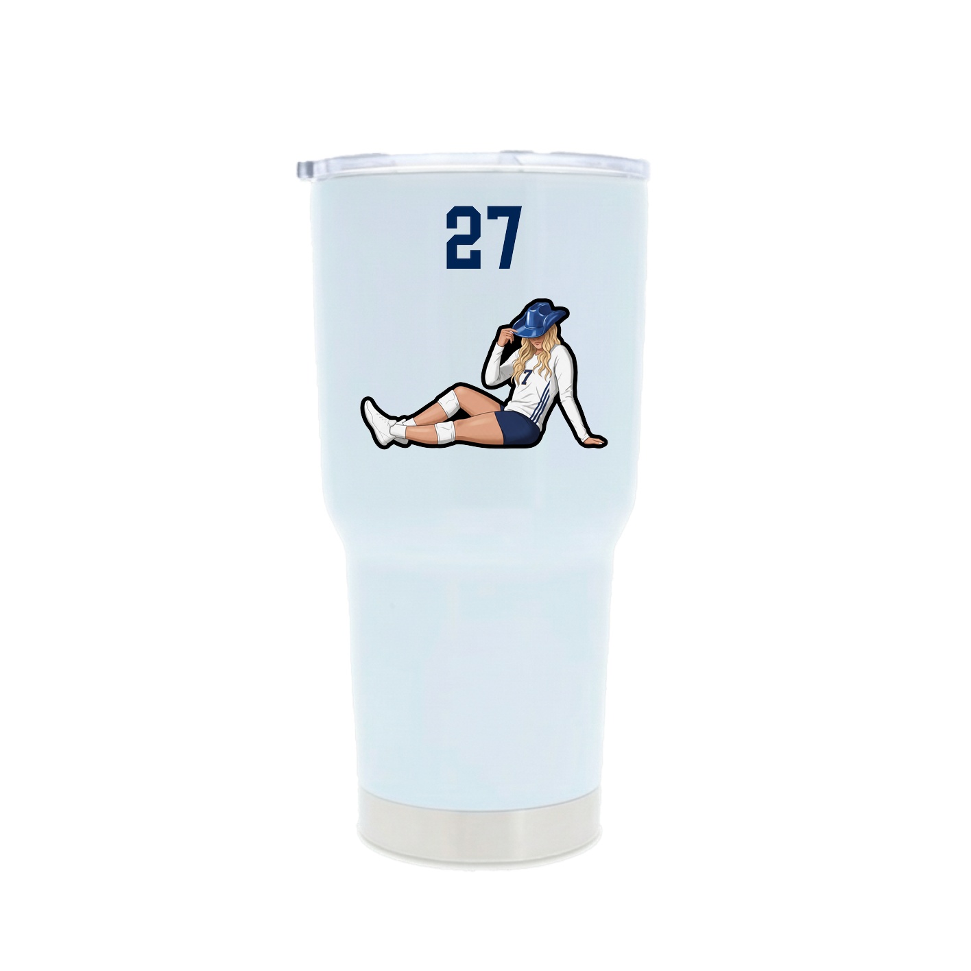 30oz Stainless Steel Tumbler — Number Top in White