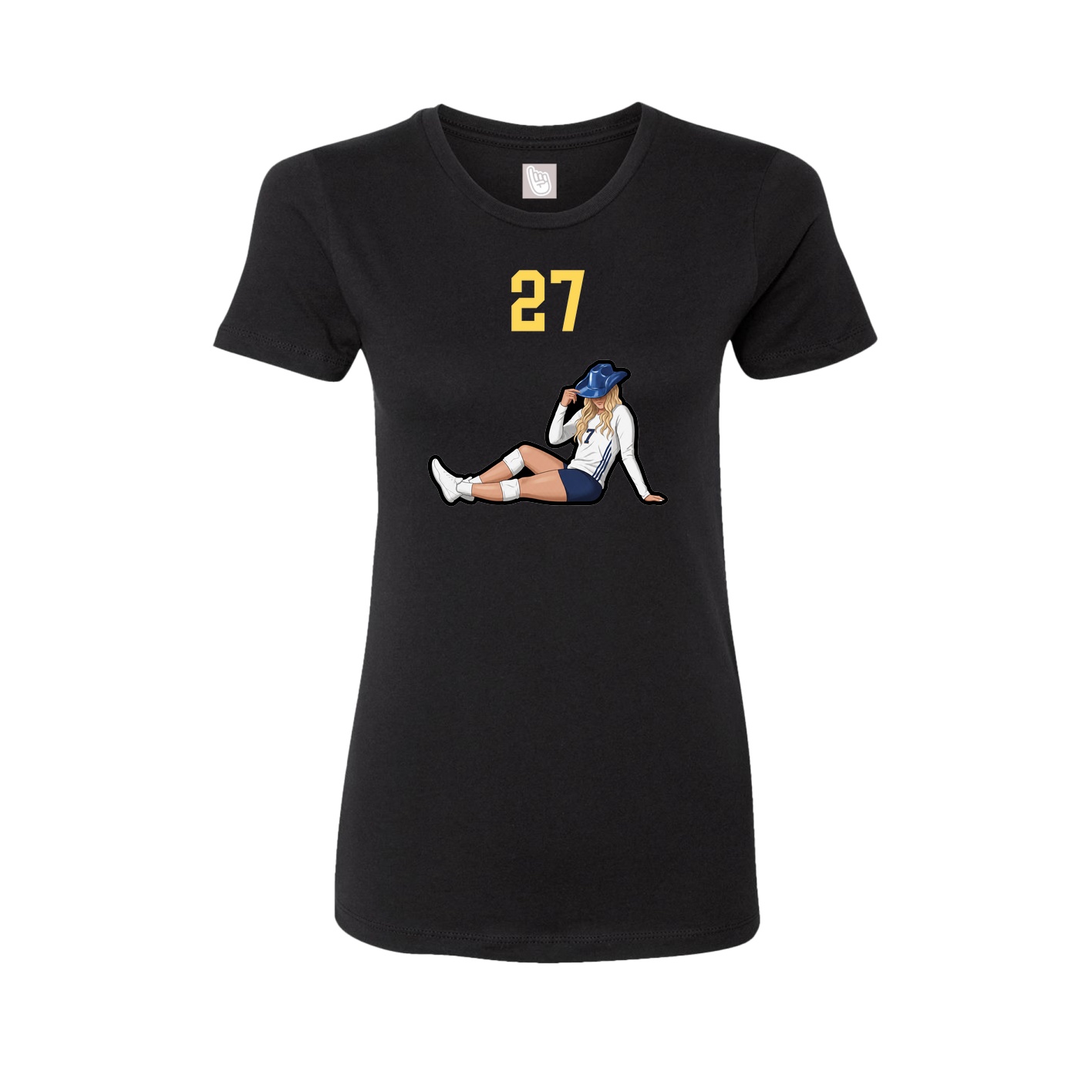 Fitted Women's Tee — Number Top in Black