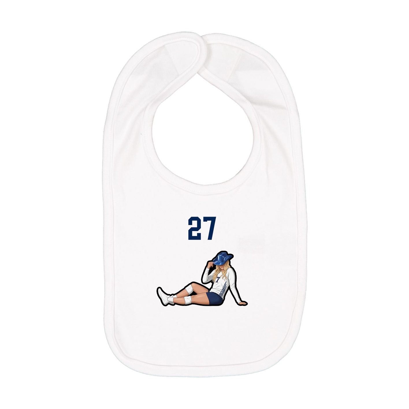 Infant Bib — Number Top in White