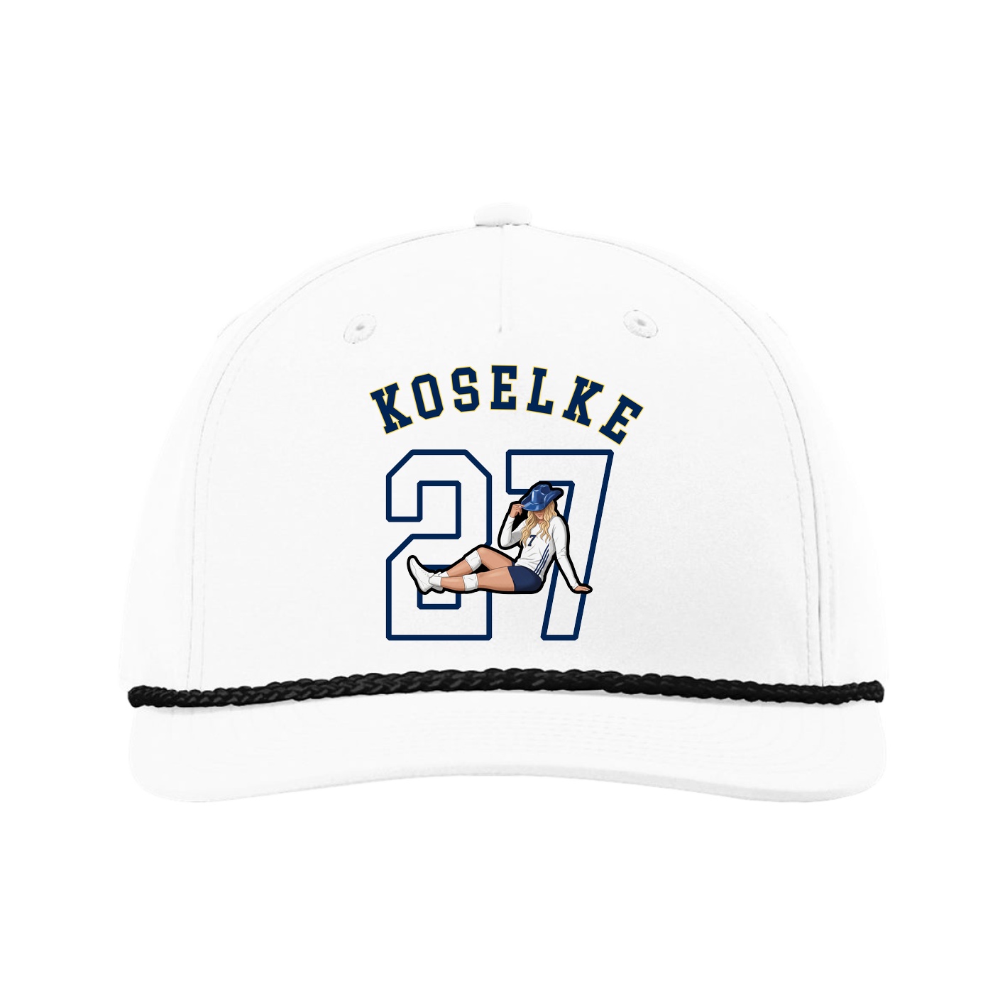 Five-Panel Classic Rope Cap — Shirsey Arch in White