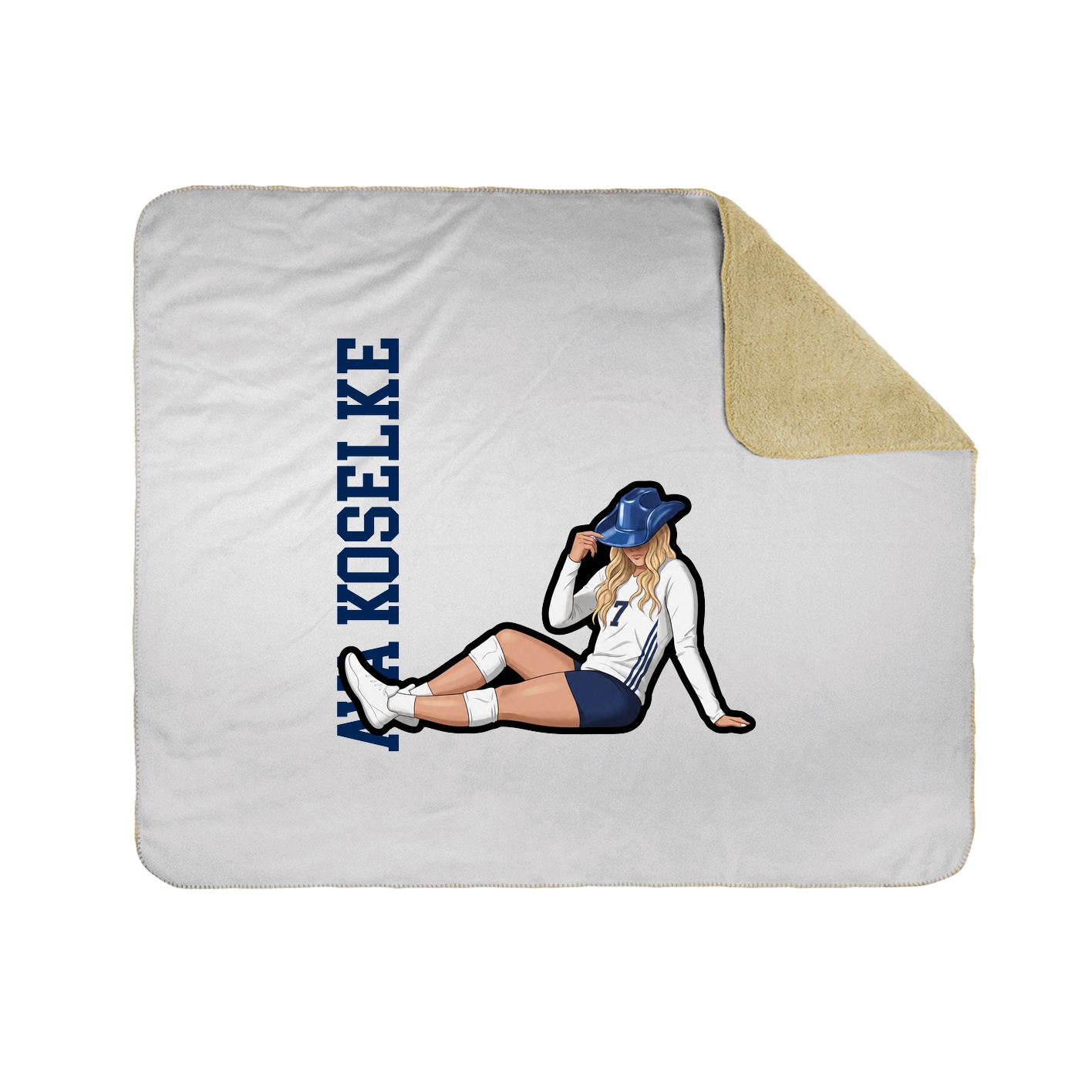 Throw Blanket — Name Vertical in White