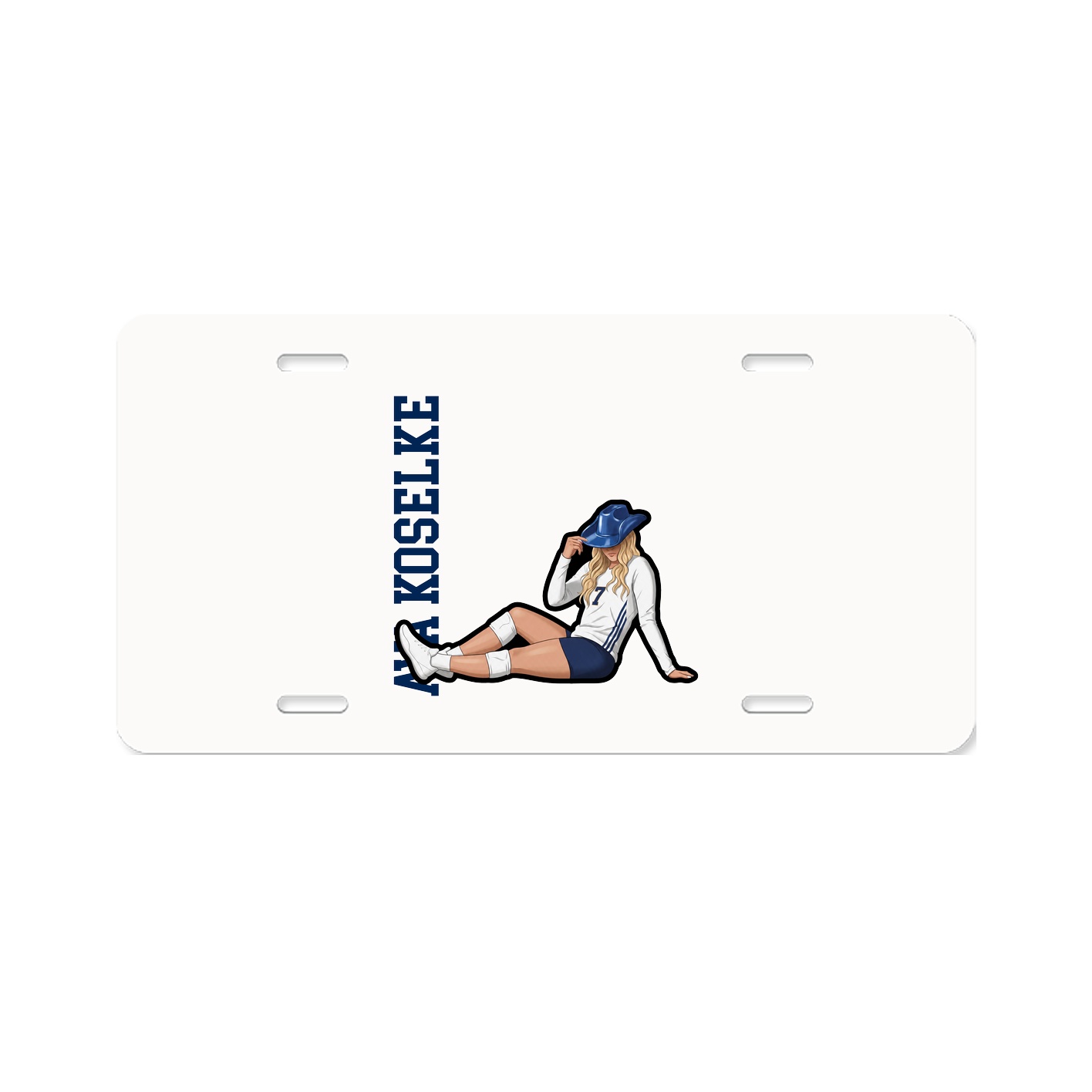 License Plate — Name Vertical in Classic
