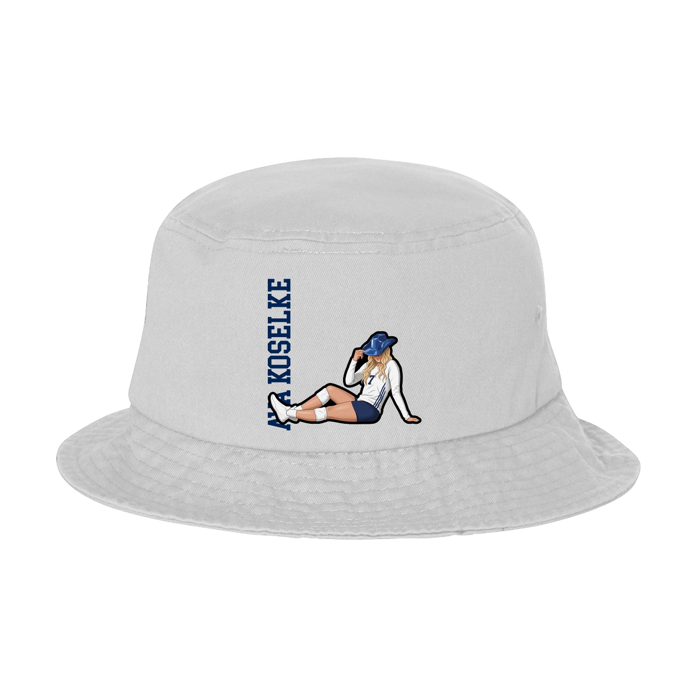 Bucket Cap — Name Vertical in White