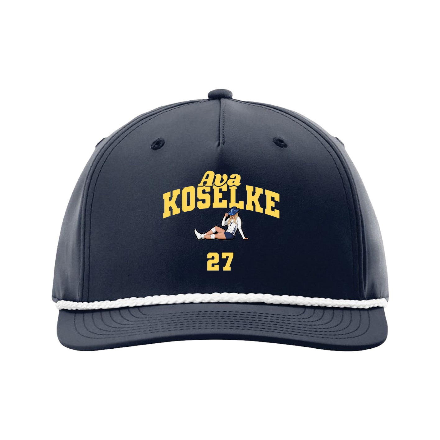 Five-Panel Classic Rope Cap — Signature Arch in Navy