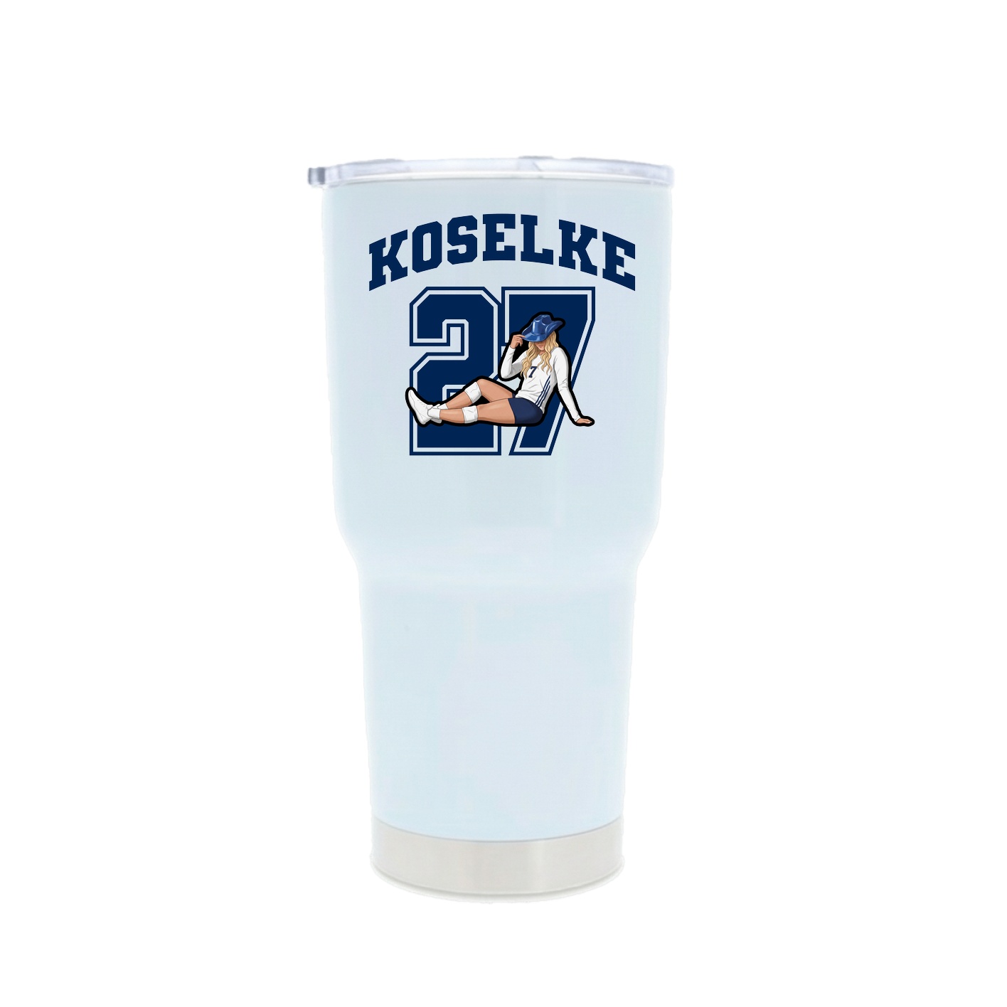 30oz Stainless Steel Tumbler — Number in White