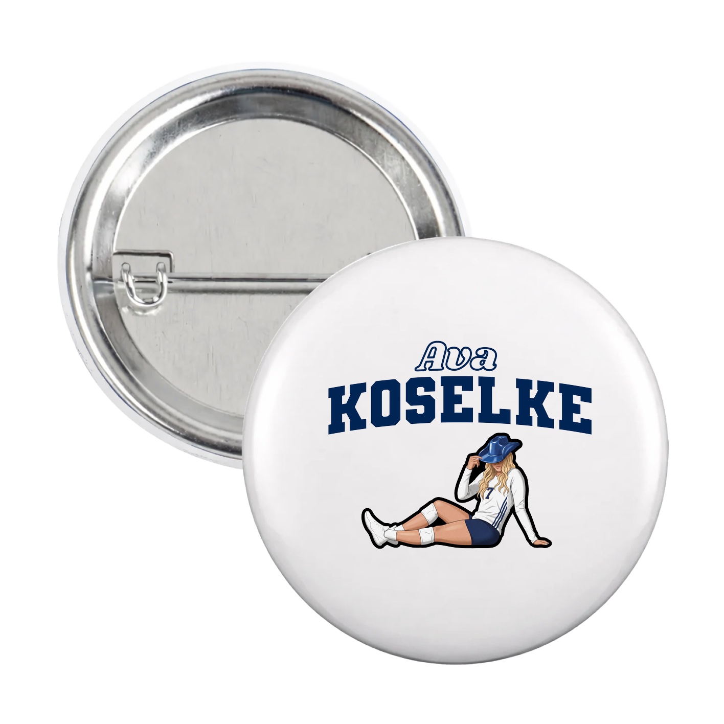 Game Day Button — Name Arch in White