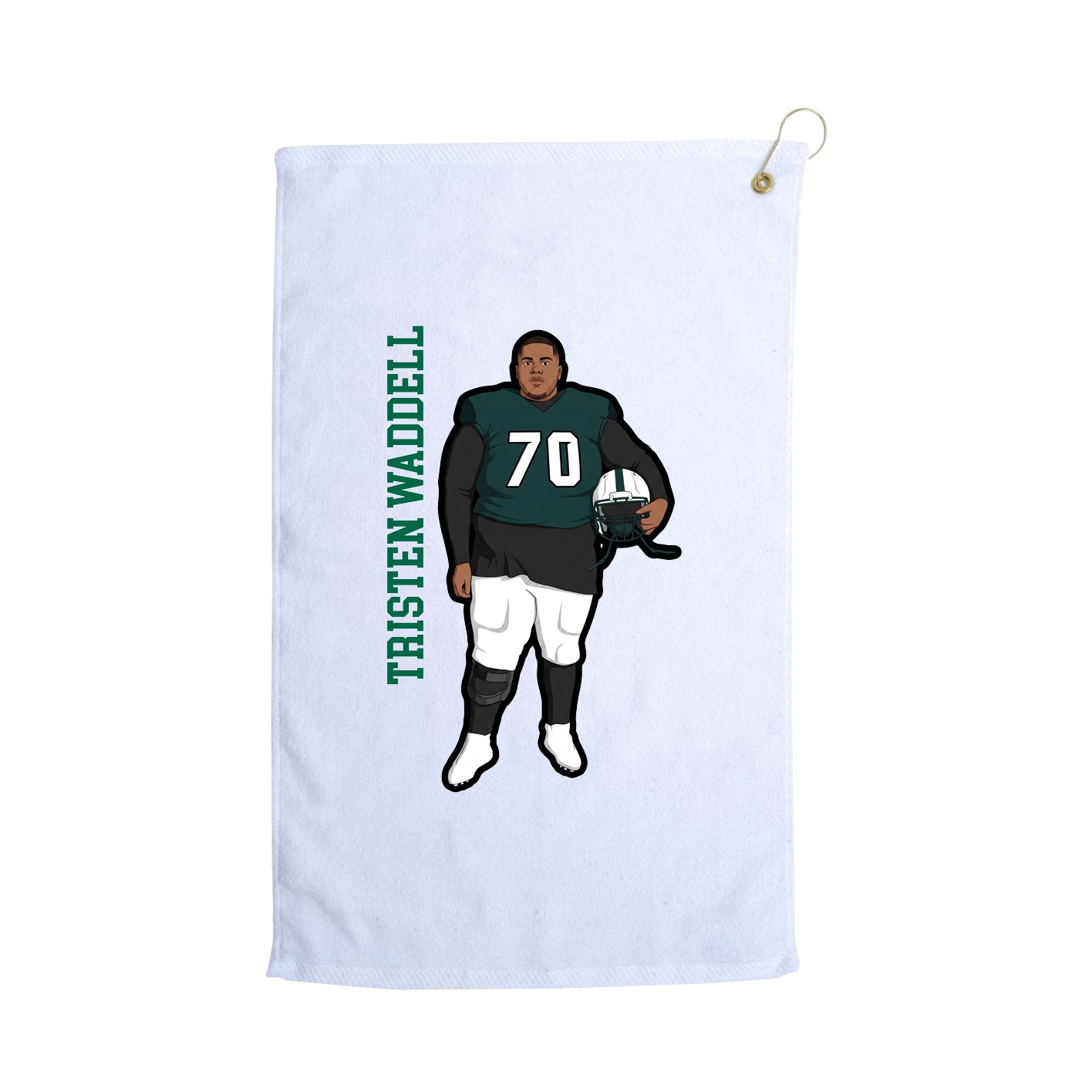 Golf Towel — Name Vertical in White