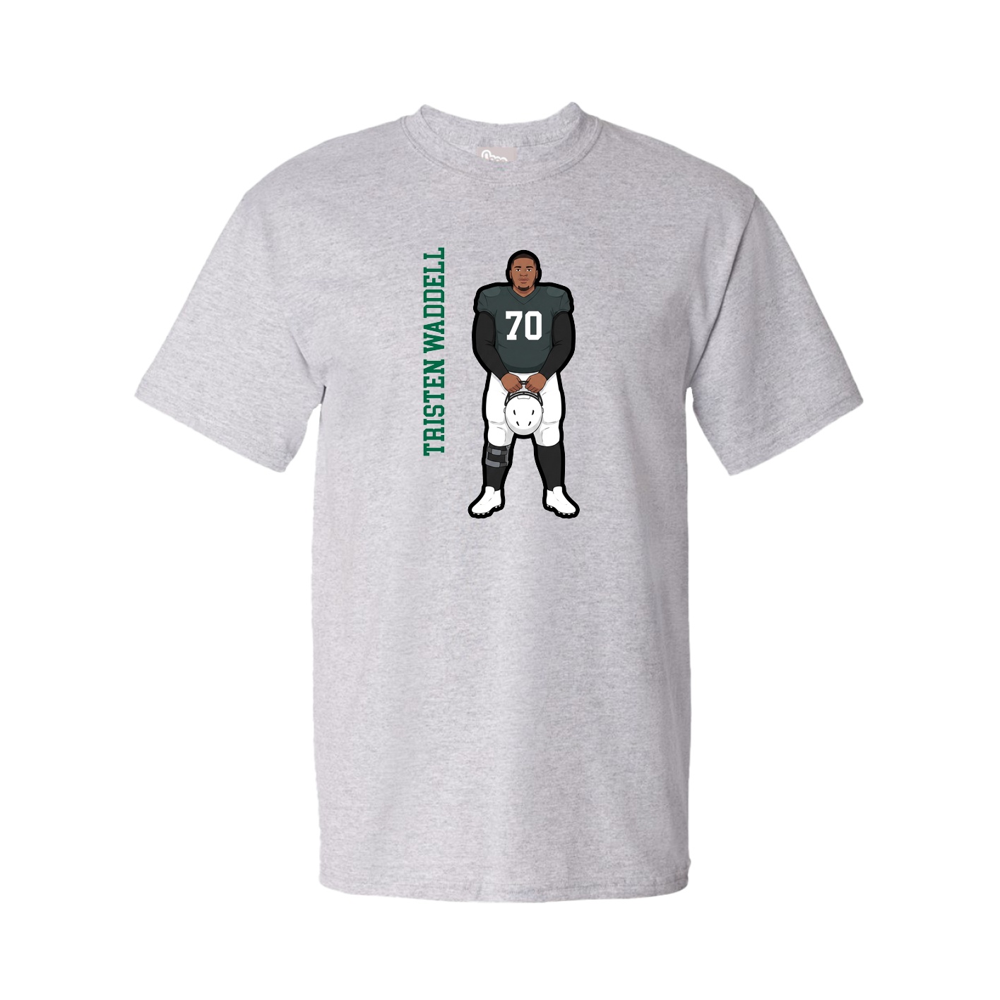 Tee — Name Vertical in Grey