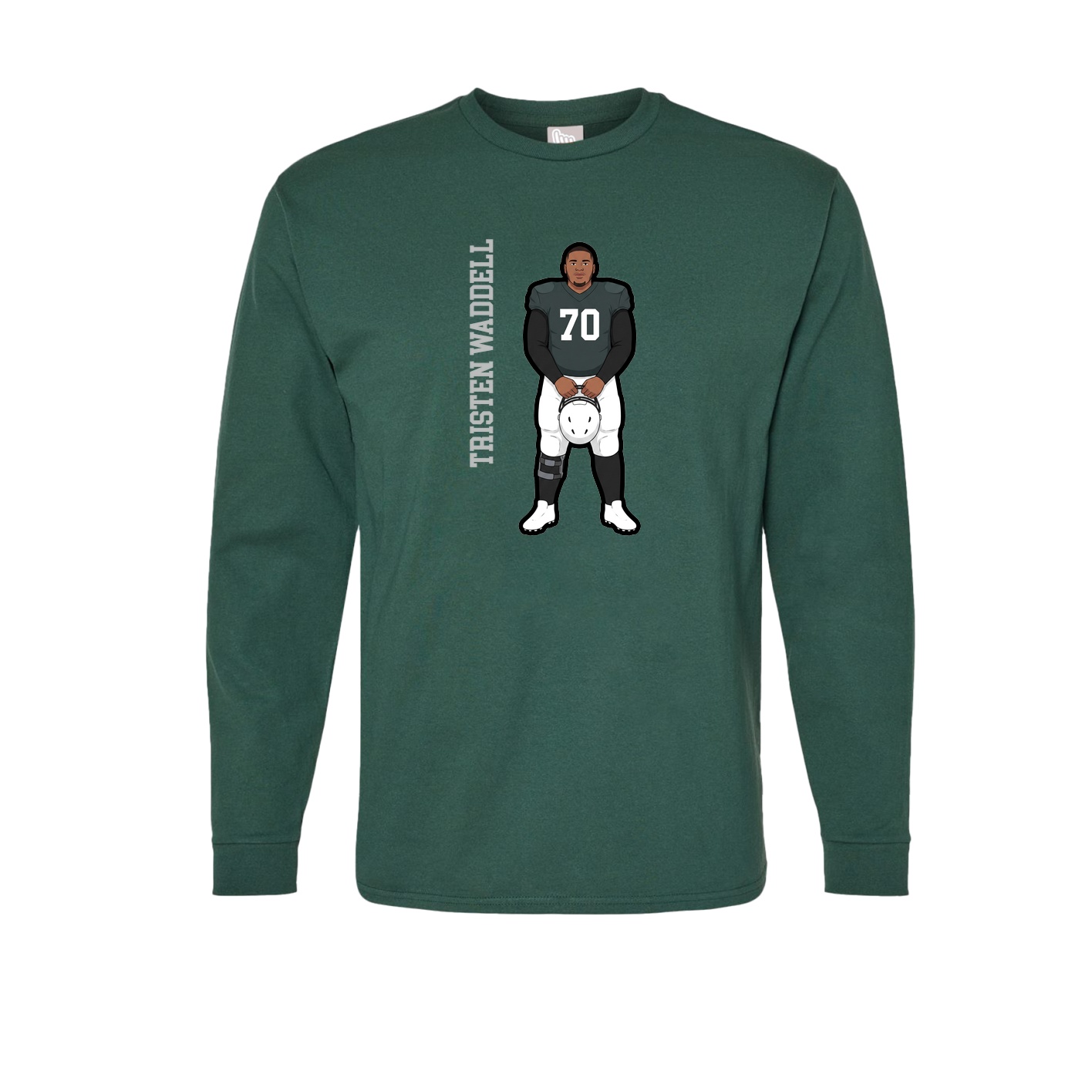 Long Sleeve Tee — Name Vertical in Green