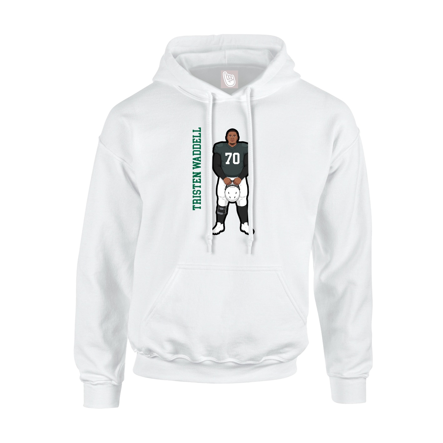 Hoodie — Name Vertical in White