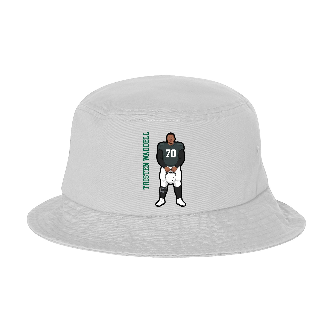 Bucket Cap — Name Vertical in White