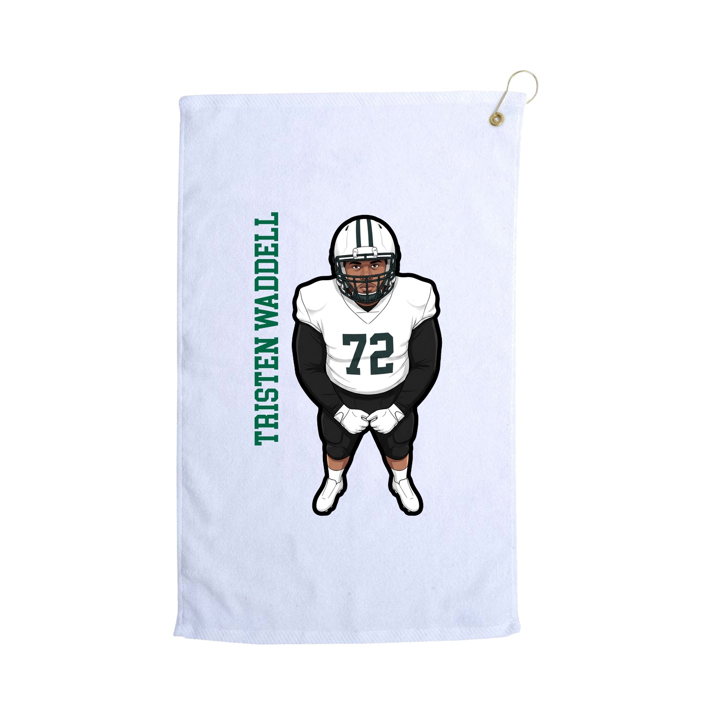 Golf Towel — Name Vertical in White
