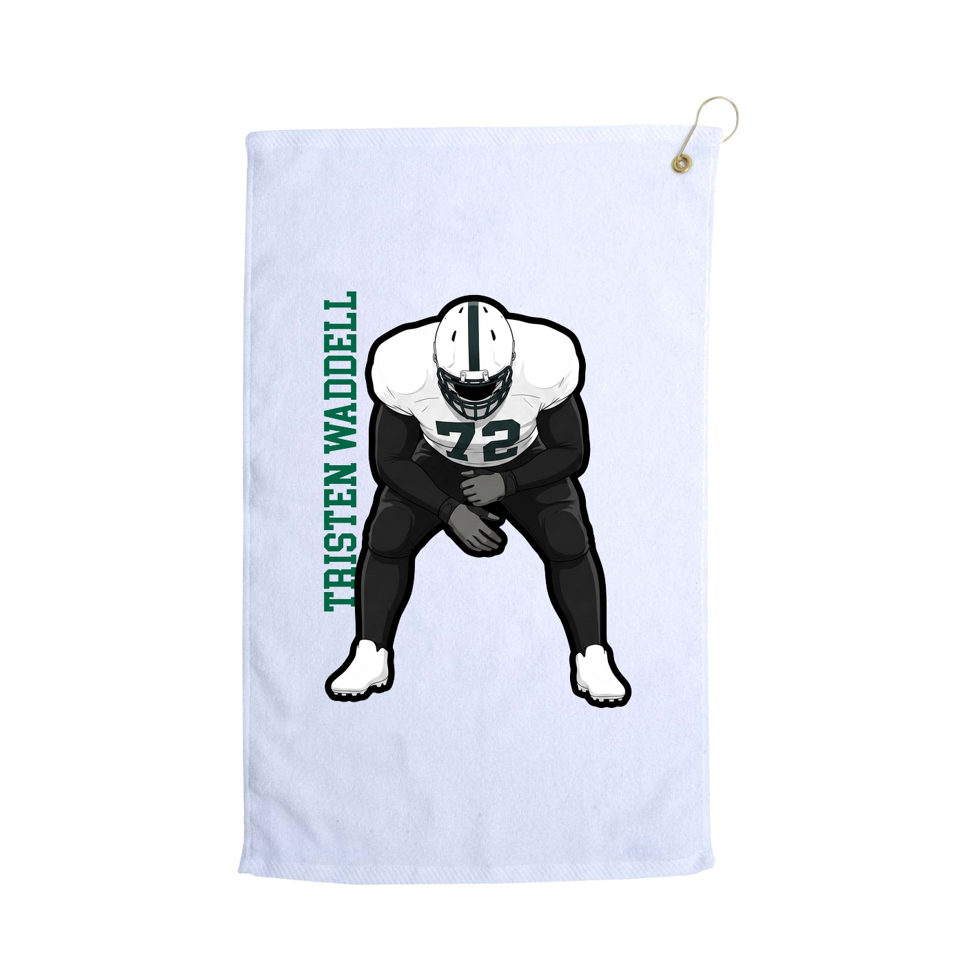 Golf Towel — Name Vertical in White