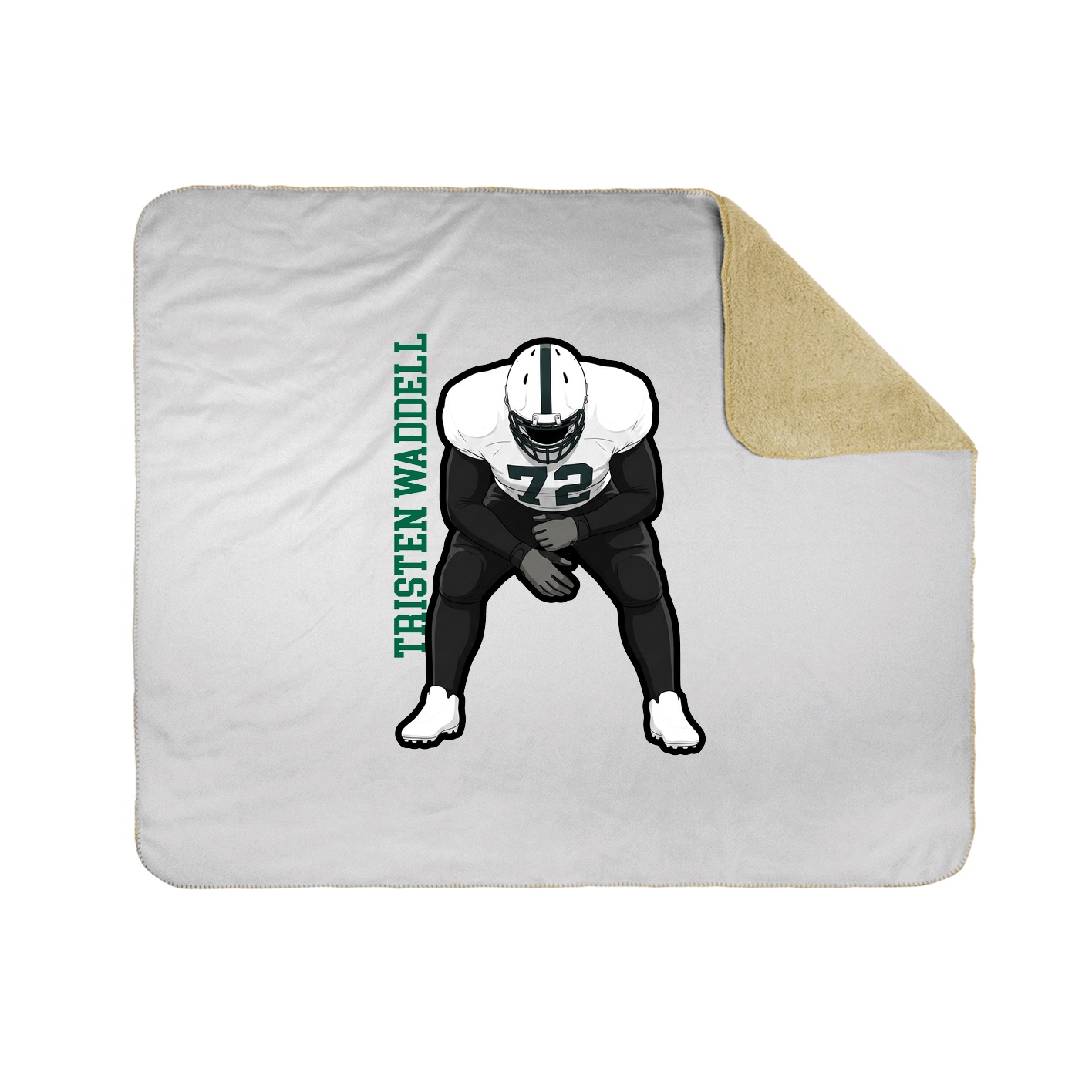 Throw Blanket — Name Vertical in White