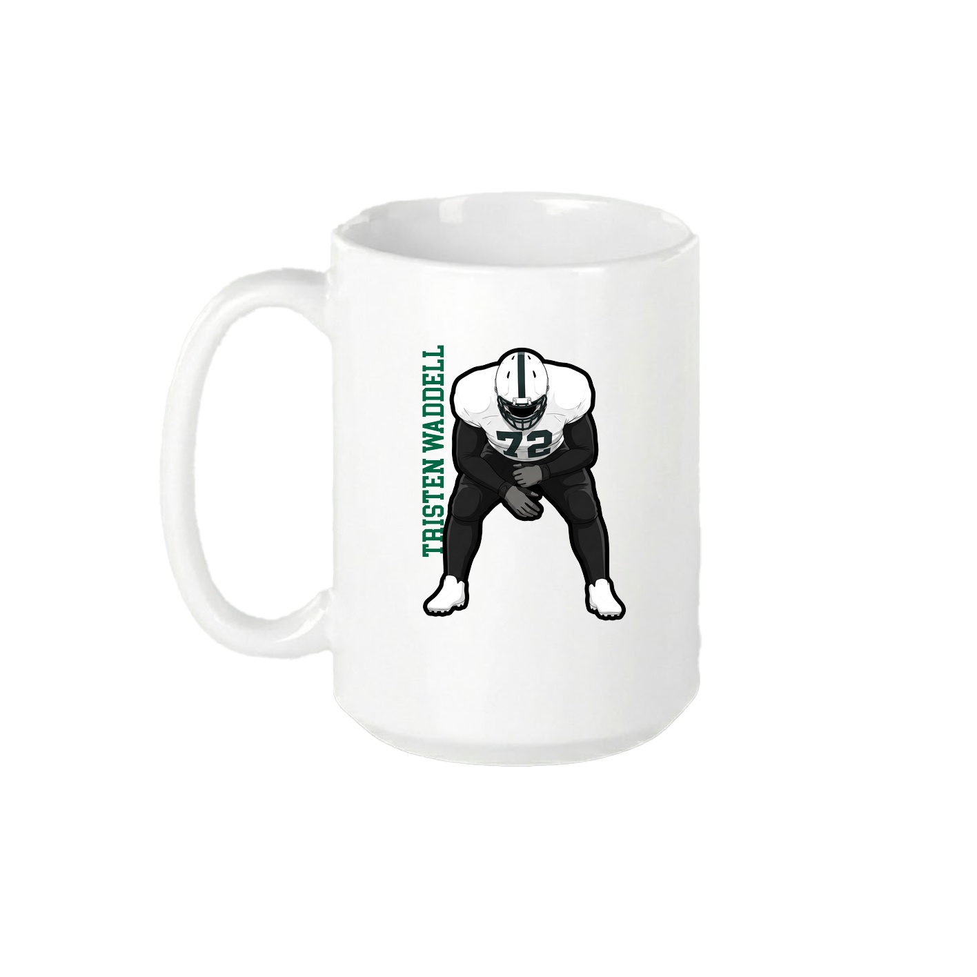 15oz Coffee Mug — Name Vertical in White